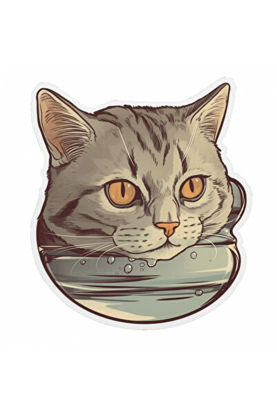 INOVATIX Set de 8 piese, autocolant pisică American Shorthair, INOVATIX®. 6 cm