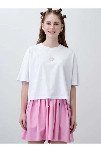 Zekids Girl's Pleated Shorts T-Shirt Design Set