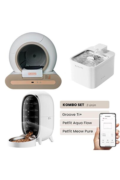 Petfit Groove Ti+ Akıllı Otomatik Kedi Tuvaleti Kahverengi - Petfit Aqua Flow...