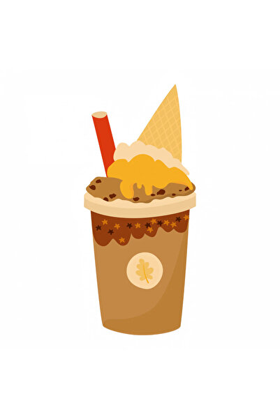 INOVATIX Set de 8, Milkshake cu autocolant înghețată, INOVATIX®. 6 cm