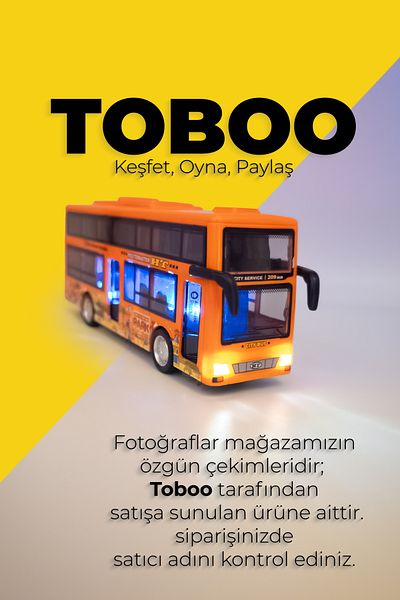shop 2 Storey Sound & Light Toy Bus – 19.5×4.5×8 Cm, Metal & Plastic Detailed