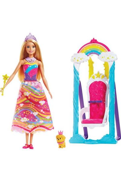 mattel Barbie Dreamtopia Doll, Royal Rainbow Swing