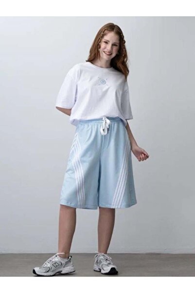 Zekids Girl's Striped Oversize Design Shorts Set