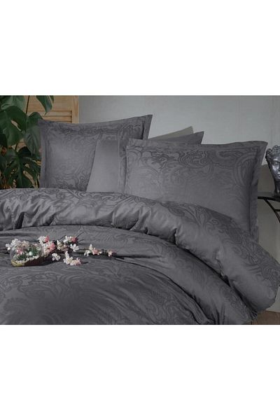 Clasy 100% Cotton Satin Jacquard Double Duvet Cover Set