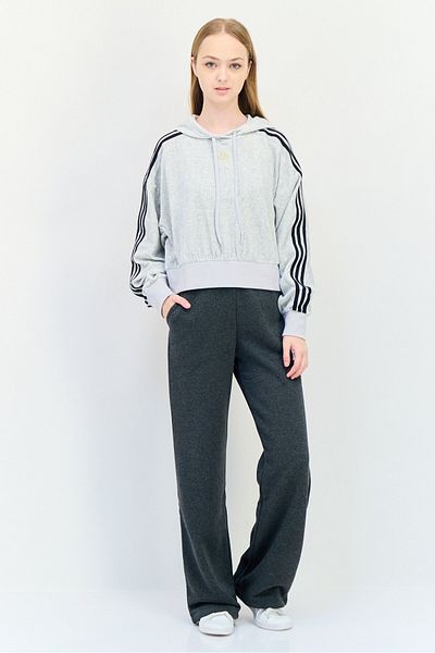 adidas Women Sportswear Fit Long Sleeve Outdoor Hoodie, Grey