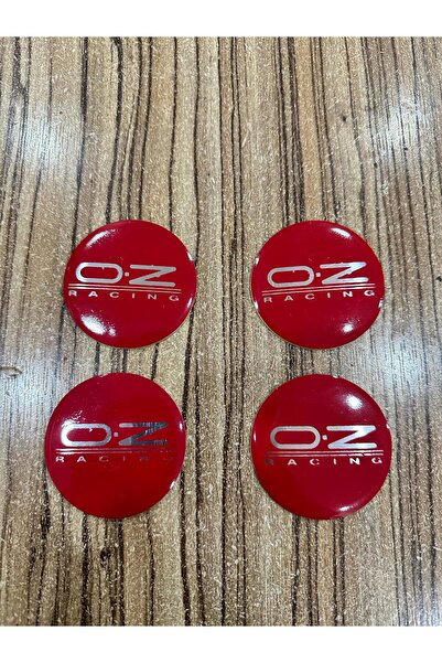 OEM Kırmızı Oz Racing Logolu Jant Göbeği Arması Sticker 56 Mm 4 Adet