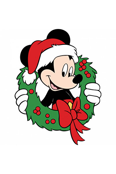 INOVATIX Set de 8 piese, autocolant Mickey Mouse cu decorațiuni de Crăciun, I...