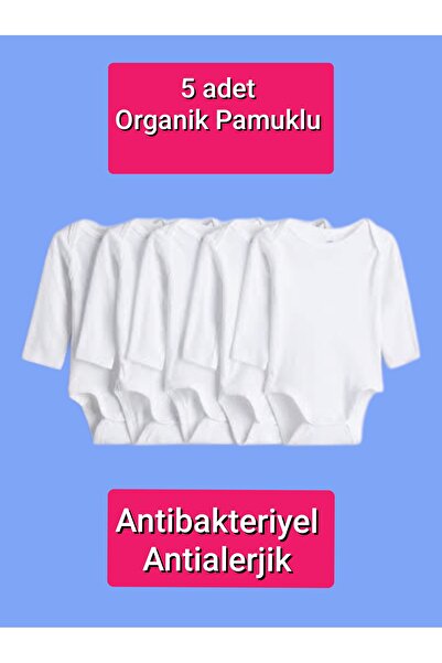 Avşar Baby 5 Pieces Snap Fastener Baby Bodysuit Long Sleeve