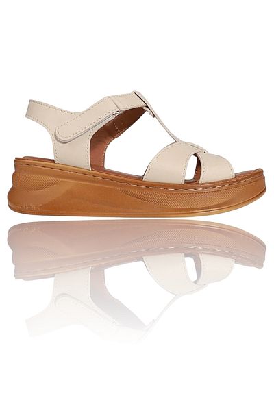 Y&D Shoes Women's Orthopedic Daily Sandals – Beige & Black Color Options – Comfortable Velcro Summer Shoes