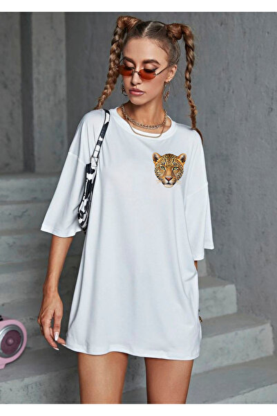 lewibafashion تي شيرت نسائي فاخر بتصميم الفهد