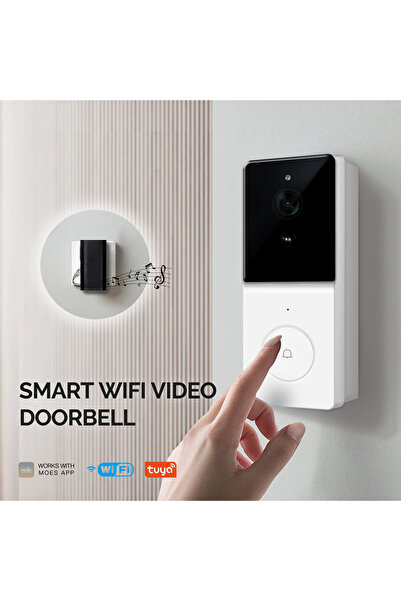 GÜMRÜK BEY Tuya Destekli Wifi Akıllı Kapı Zili Kamerası 2 Yönlü Sesli İnterko...