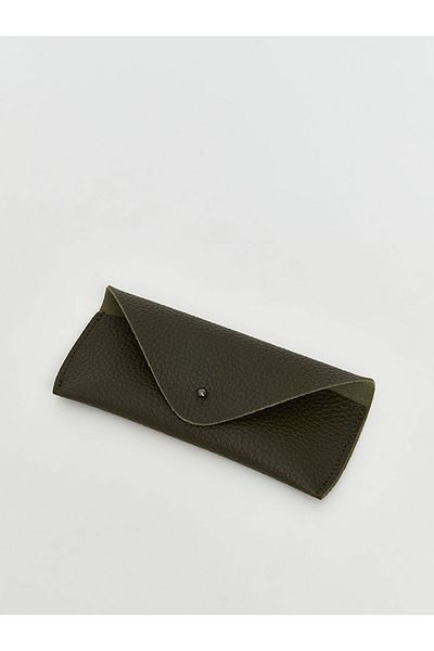 LC Waikiki Khaki Leather Look Men's Glasses Case