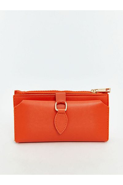 LC Waikiki Orange Leather Look Women's Wallet