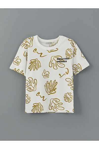 LC Waikiki Stadnart Pattern 100% Cotton Combed Fabric Boy's T-Shirt