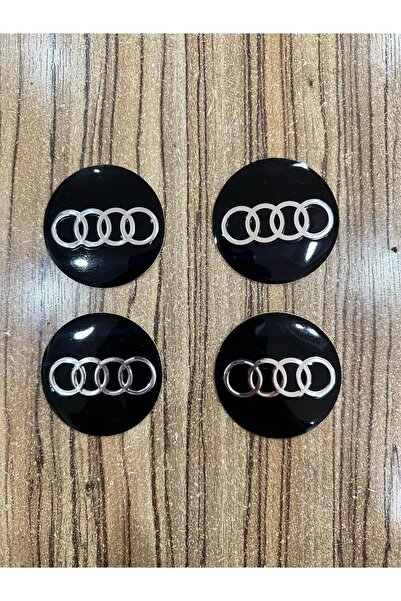 OEM Audi Logolu Jant Göbeği Arması Sticker 62 Mm 4 Adet