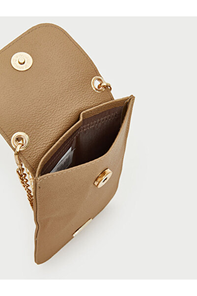 LC Waikiki Lcw Accessories Beige Chain Strap Leather Look Women's Wallet