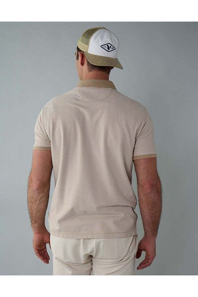 AMERICAN EAGLE AE Flex Pique Striped Polo Shirt