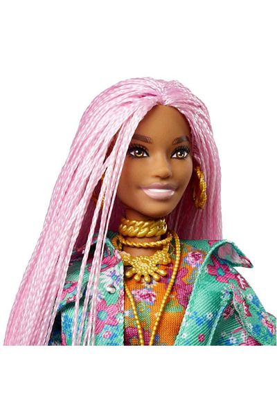 mattel Barbie Extra Style doll with pink braided pigtails