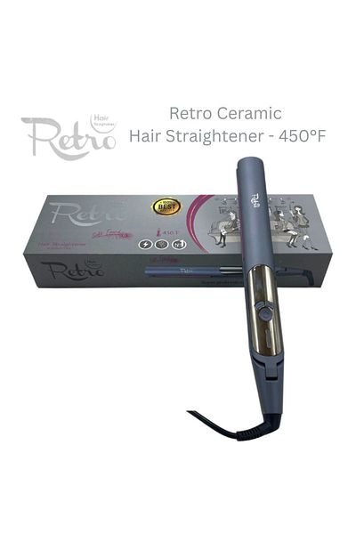 Retro Ceramic Hair Straightener - 450°F
