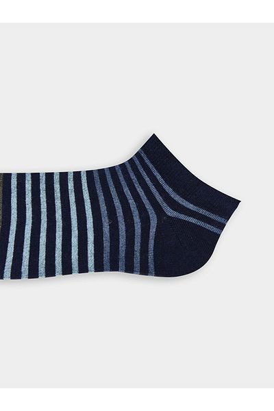 LC Waikiki Lcw Accessories Navy Blue Striped Men's Booties Socks