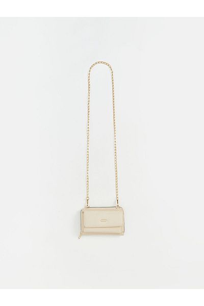 LC Waikiki Beige Chain Strap Women's Shoulder Bag