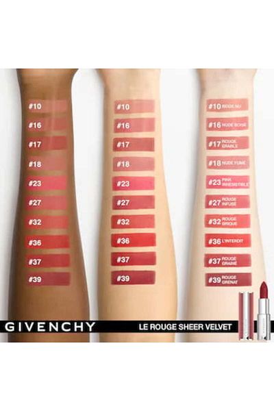Givenchy Le Rouge Sheer Velvet Matte Vibrant Color Lipstick, 3.4 gr, 17 Rouge Érable