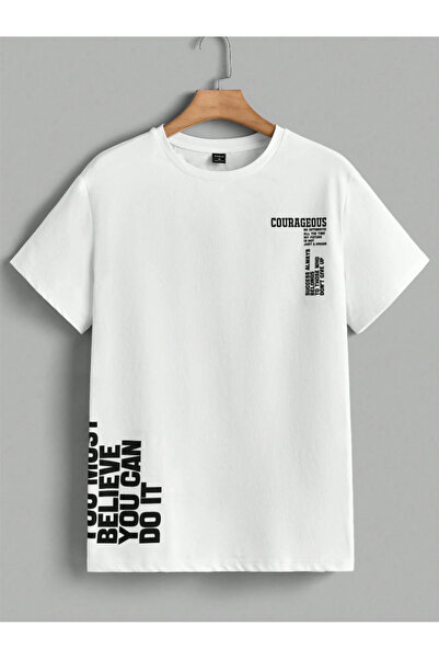 COHERENT Tricou oversize din bumbac cu imprimeu personalizat pentru bărbați/f...
