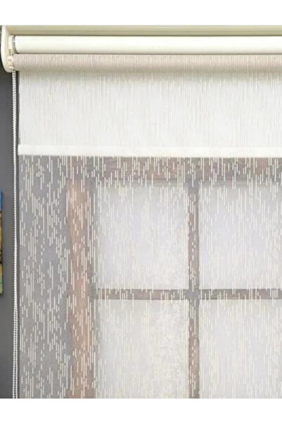 MATTEXT MEKANİK PERDE SİSTEMLERİ Yağmur Desen Çiftli Sistem Mekanizmalı Tül v...