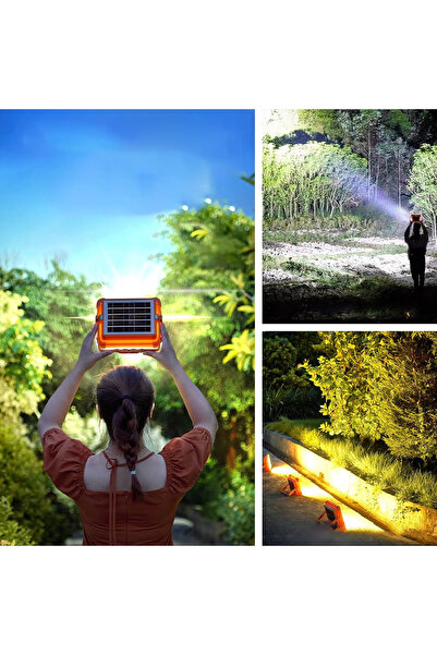 Generic Solar LED Flood Light– 336 LEDs, 4.2V, USB Charging, Portable Hook, 180° Adjustable Panel