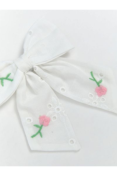 LC Waikiki White Flower Embroidered Baby Girl Buckle