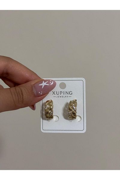 Akiha Aksesuar Damla Model Gold Vintage Xuping Earrings