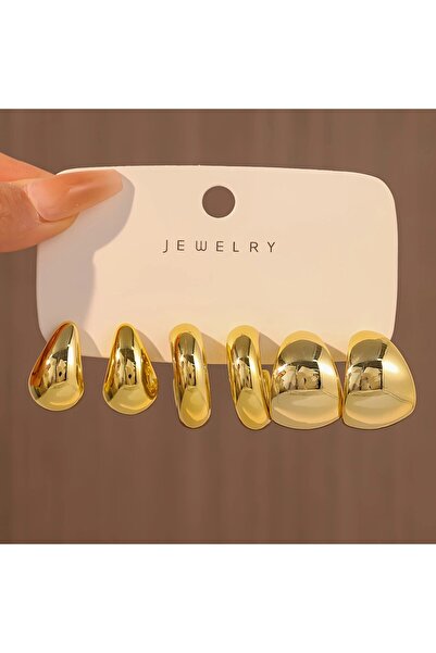 Le Manolia Accessories 3 adet gold 3 adet gümüş damla küpe 6 çift kadın küpe seti bottega gözyaşı halka çoklu küpe seti