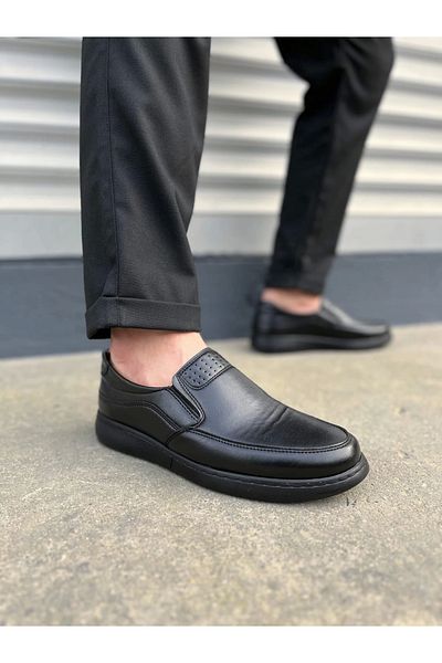 TB Terzi Bey Tb0410 Classique Laceless Skin Men's Daily Classic Shoes Cst - Black