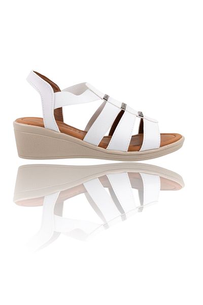 Y&D Shoes Women's Orthopedic Daily Sandals – White & Black Color Options – Comfortable Elastic Shoes