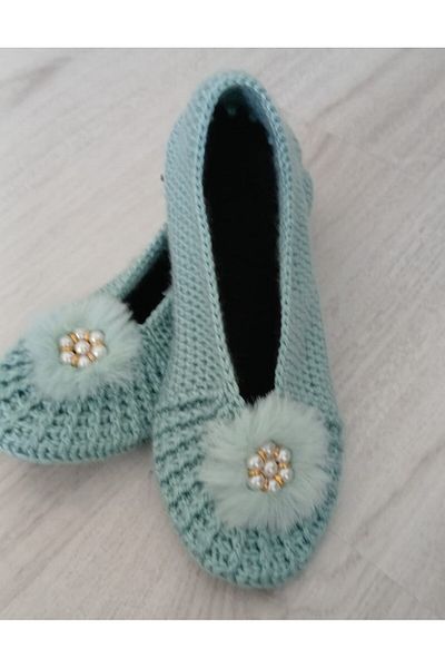 gg gençgirişimci Hand Knitted Daily Ballerina Women's Shoes Home Ballerina Home Shoes