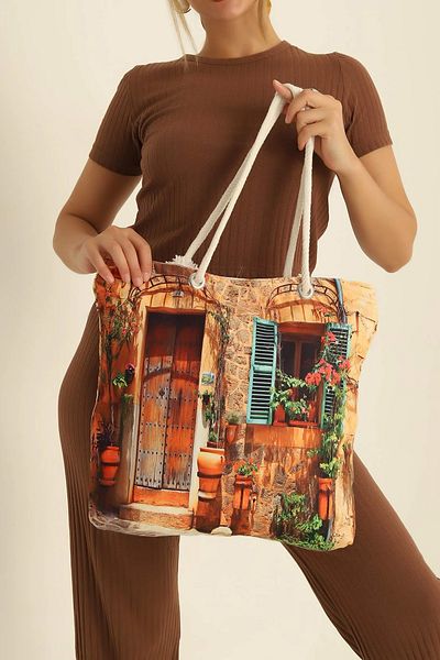 MILANOFOX Geantă de umăr și plajă pentru femei cu fermoar imprimat colorat – Design elegant pentru ocazional, vacanță și cumpărături