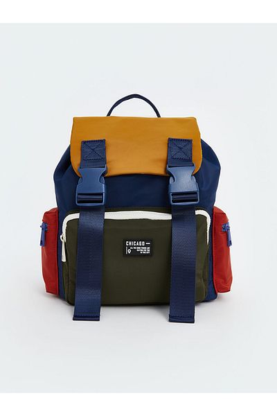LC Waikiki Color Block Boys' School Bag with Wide Internal Volume Adjustable Strap (21X27X12 cm)