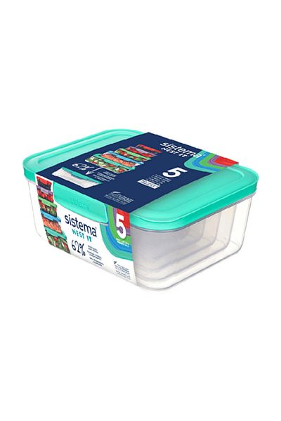 Sistema 5-Piece Freezer Safe BPA-Free Nest It Food Storage Container