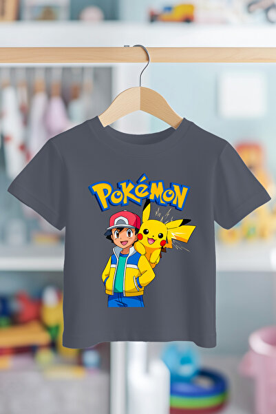 BookOrBook Tricou pentru copii Ash și Pikachu 100% bumbac de calitate premium...