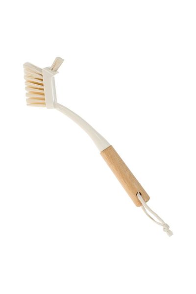 SyaMAG Dish Brush, Plastic, Bamboo Handle, Ecru, 25cm