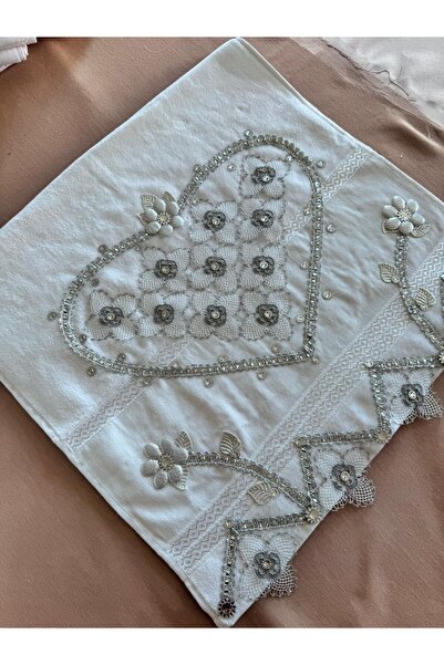 TUTUYA TEXTIL Вишивка голкою, модель серця, ручна робота, мереживне весільне рушник