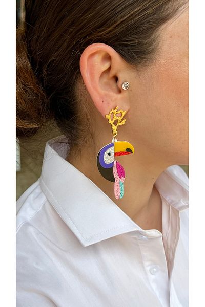 Enfes Takı Special Design Brand Parrot Earrings