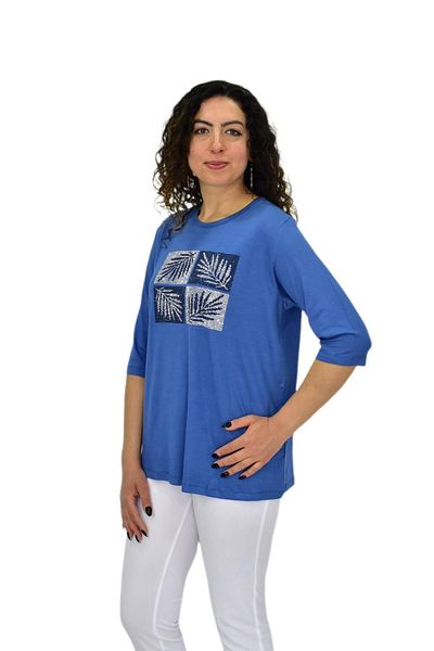 Caftan Γυναικεία κοντομάνικη πέτρινη μπλούζα BGL-ST04710