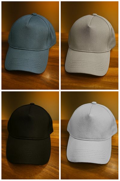 LAGRANZE Front Seamless Adjustable Cotton Hat Set of 4