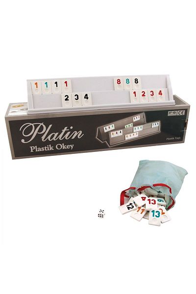 merland benvecocuk 1010211 Platinum Plastic Okey Set -Starokey