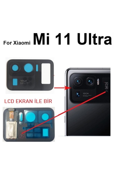 indirimplus Xiaomi Mİ 11 ULTRA Kamera Camı Lens + ARKA LCD EKRANLI