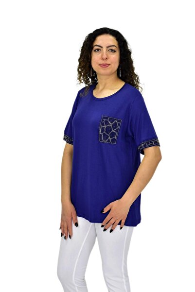 Caftan Γυναικεία κοντομάνικη πέτρινη μπλούζα BGL-ST04709