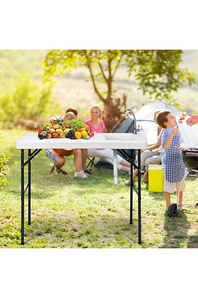 Kitchen Zone Folding table and washbasin for outdoor and wild trips 107 cm