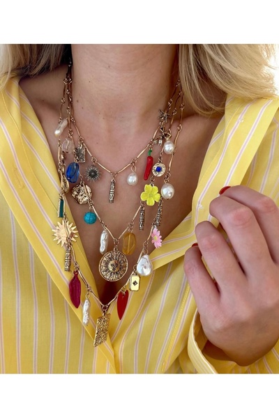 SU PERİSİ TAKI BİJUTERİ قلادة ساحرة ملونة من ماركة موديل