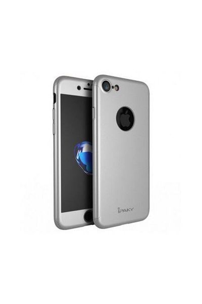 OEM Husă de protecție pentru Apple iPhone 7, iPaky Pro Silver Original, acoperire completă la 360 de grade cu folie